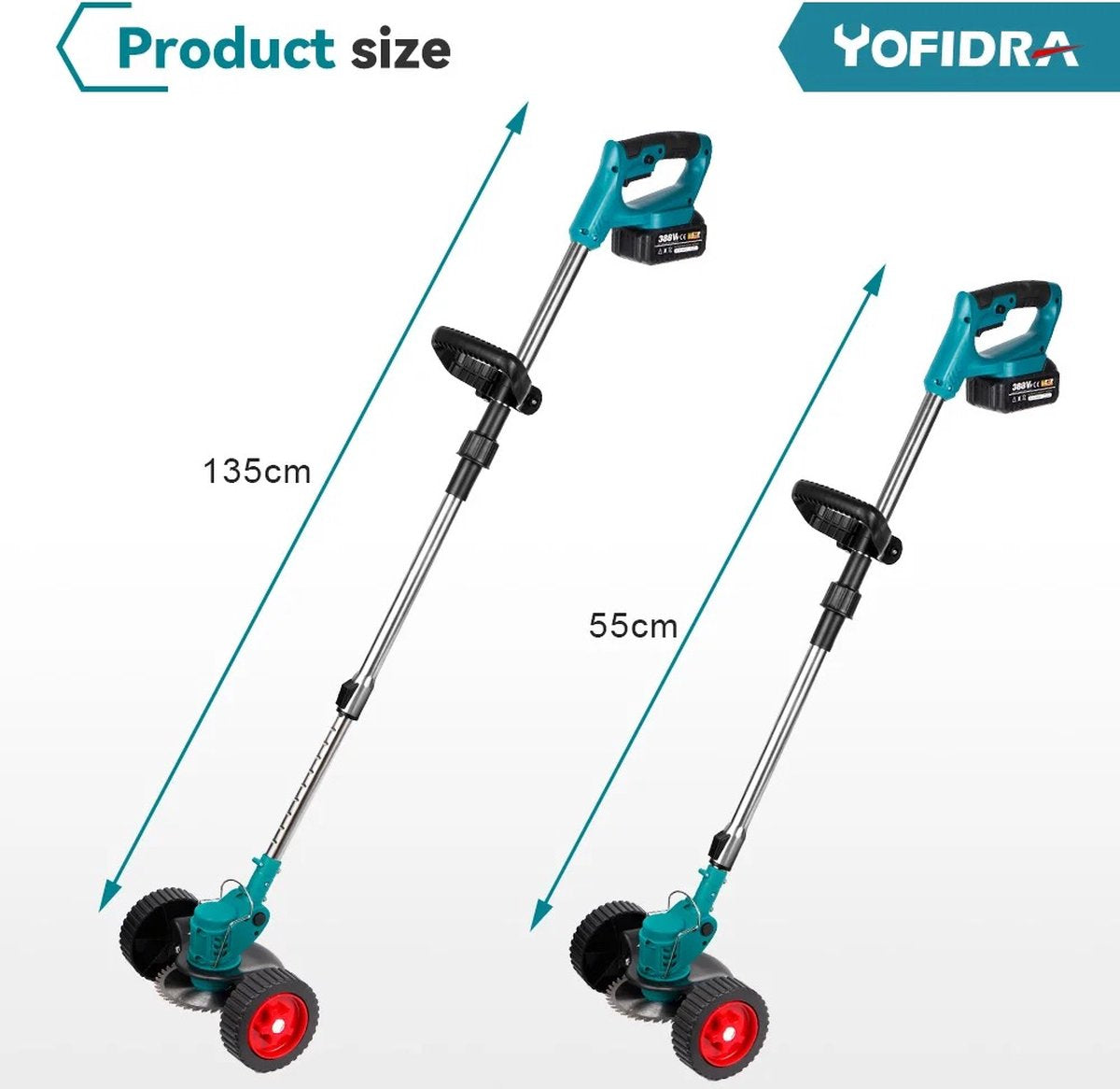Yofidra Grastrimmer - Accu  Kantjesmaaier  - 2 Accu's