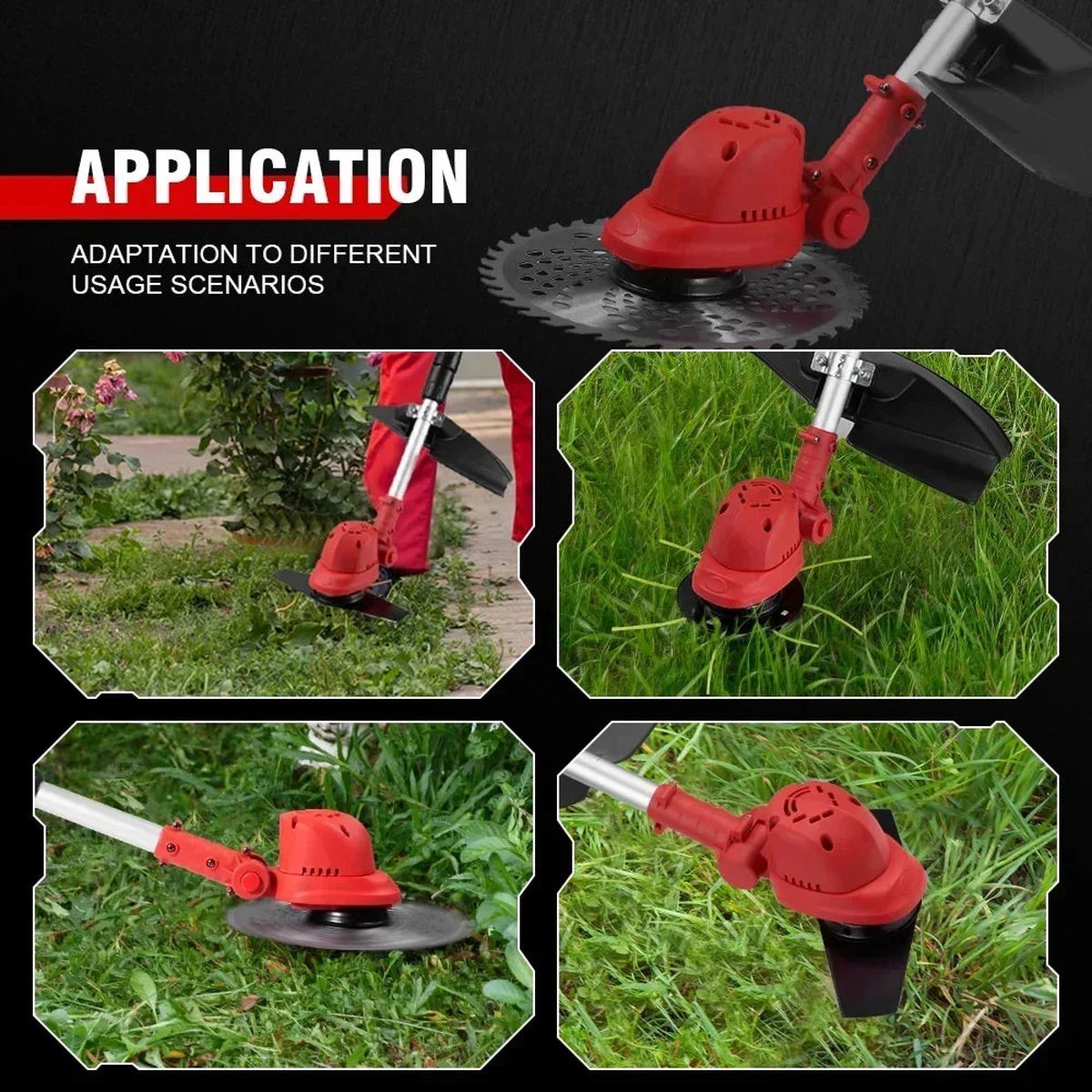 ONEVAN Kantenmaaier -Accu Grastrimmer - Bosmaaier - Incl. 2 accu's 18v en lader en toebehoren
